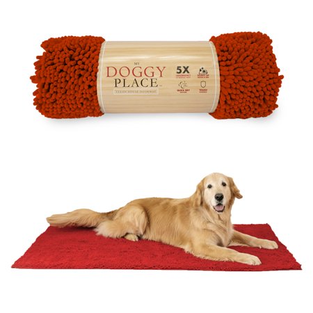 UPC: 0713382417235 | My Doggy Place Dog Mat for Muddy Paws  Washable Dog Door Mat  Red  Runner