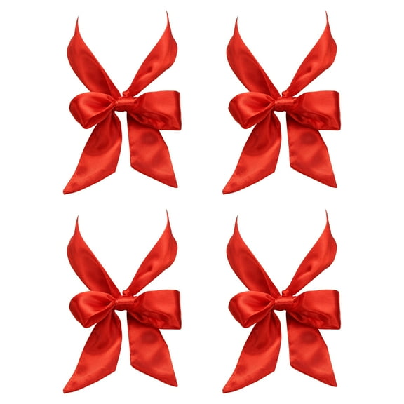 4 Pack Fashion Scarves for Women, Silky Satin Head Scarf 39" x 1.57", Bright Red