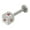 Clear, variant on Labret Monroe Surgical Steel 14G Cube Shape with Jewels - 4 Colors Available