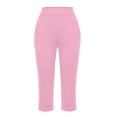 thumbnail image 5 of SELONE Pink Lounge Pants for Women Loose Fit Capri Plus Size Workout Pants with Pockets Elastic Waist Casual Workout Pants for Work out Pull on Solid Yoga Tapered Lightweight S Breathable Gym Clothes, 5 of 7