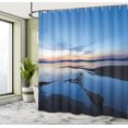 thumbnail image 5 of Ambesonne Yellowstone Shower Curtain, Lake Forest Nature, 69"Wx84"L, Blue Orange, 5 of 5