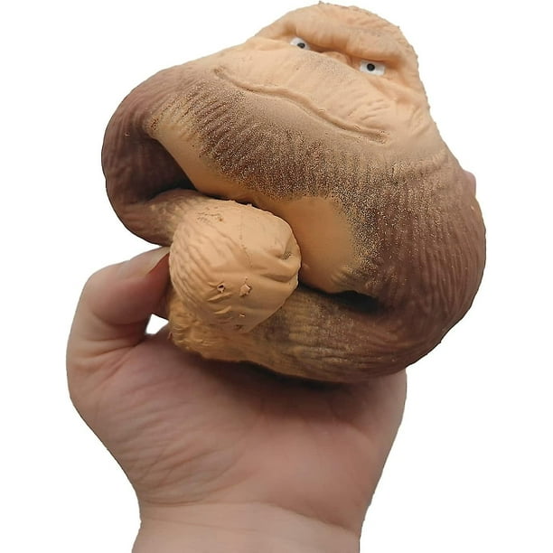 Gorila Squeeze Antiestrés – Juguete Sensorial De Goma De 15x14 Cm Para Aliviar El Estrés Y La Ansiedad En Niños Y Adultos