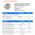 thumbnail image 2 of Oil Cooler - Compatible with 2000 - 2005 Volkswagen Passat 2.8L V6 2001 2002 2003 2004, 2 of 2