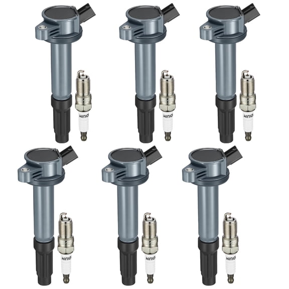 SPEEDWOW Ignition Coil Pack UF486 and Iridium Spark Plugs XP104 Compatible with Lincoln Zephyr,Compatible with Mercury Milan, Tribute, Fusion 3.0L V6 IGC0158 5C1651 DG514 SP433,Sets of 6