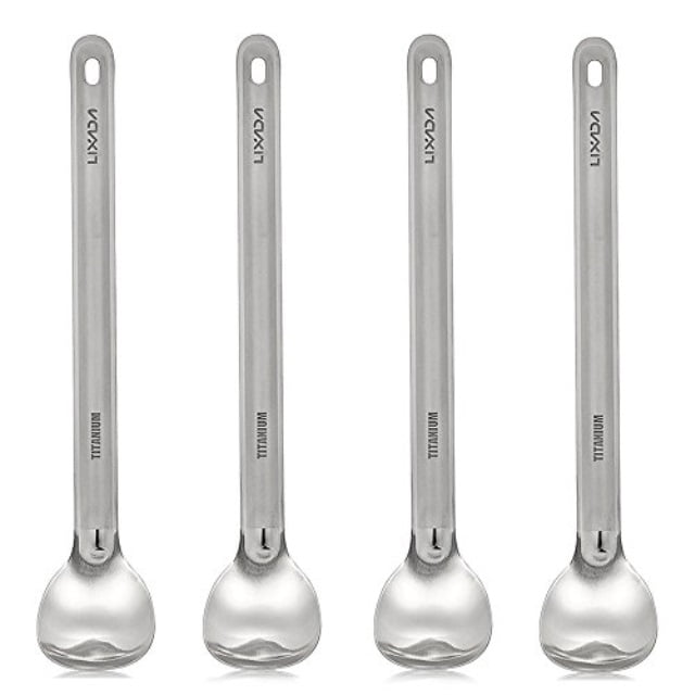 lixada titanium long spoon with polished bowl camping long handle spoon