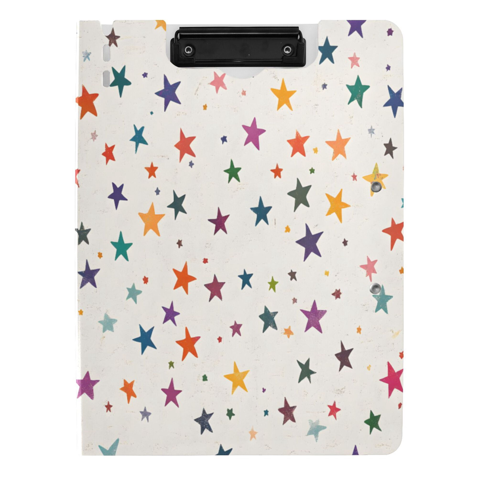 FORMRS A4 Clipboard Folder with Pen Holder Horizontal Foldable School Office Binder, Beige Stars
