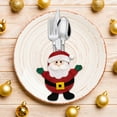 thumbnail image 6 of round Kitchen Tables Set Kitchen Table Set for 4 under 150 Christmas Silverware Holders Cutlery Spoon Folk Bag Utensil Organizer Snowman Santa Tableware Pocket Set Dinner Party Table Setting for 4, 6 of 9