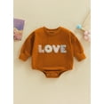 thumbnail image 3 of Musuos nfant Baby Fall Romper, 3 6 9 12M Fuzzy Letter Embroidery Long Sleeve Round Neck Bodysuit, 3 of 10