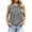 Grey, variant on Women's Sleeveless Collared Tops Summer Linen Pleated Back Keyhole Shirt Casual Lightweight Beach Vacation Blouses Green XXL