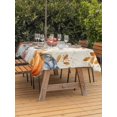 thumbnail image 2 of Outdoor Tablecloth with Umbrella Hole and Zipper, Fall Orange Blue Rectangle Table Cloth 54x80 Inch Waterproof Tablecloth, Autumn Thanksgiving Floral Botanical Picnic Table Cover for Patio Camping, 2 of 7