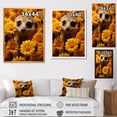 thumbnail image 4 of Designart "Floral Charm Yellow Meerkat" Animals Framed Wall Art - Modern Yellow Meercat Bedroom Framed Canvas Wall Art, 4 of 6