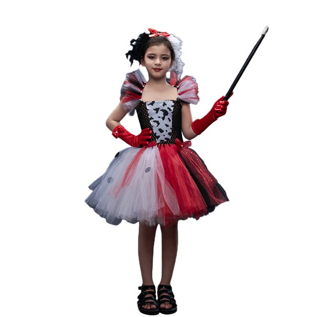 SAYOO Conjunto de Vestido para niña, Vestido de Patchwork de Tul Sin Mangas con Aro para el Cabello + Varita + Guantes para Cosplay Party Stage Show SAYOO Moda