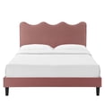 thumbnail image 6 of Platform Bed Frame, Twin Size, Pink, Velvet, Bedroom, Modern Contemporary Boutique HB35278, 6 of 12