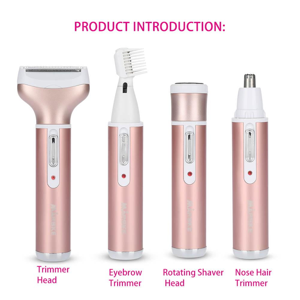 Mgaxyff 4 IN 1 Portable Lady Grooming Kit Women Mini Electric Shaving Cutter Set, Ear Hair Trimmer, Nose Hair Trimmer