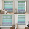 thumbnail image 5 of Purple Green Boho Semi Sheer Curtains Drapes for Living Room, Bedroom, French Doors Window 108 Inches Long, Vintage Ethnic Tribe Abstract Art Rod Pocket Chiffon Curtain Drapery Voile Draperies Panel, 5 of 8