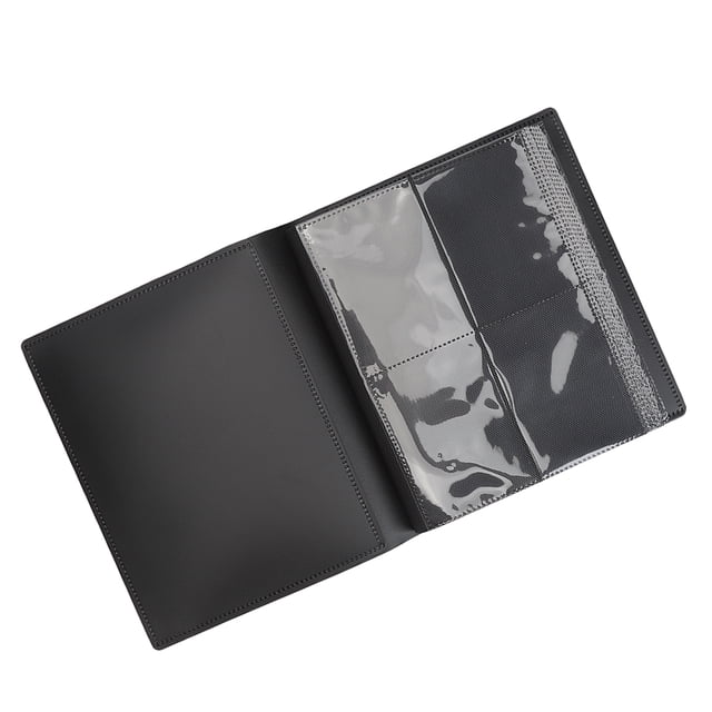 Carpeta de tarjetas negra, carpeta de álbum de tarjetas, carpeta de 4 tarjetas, carpeta de colección de tarjetas, rendimiento sólido