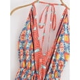 thumbnail image 2 of Women Geometric Print Backless Sexy Beach Bohemian Maxi Dress Lady High-Low Tassel Strapless Vacation Boho Dress, 2 of 7