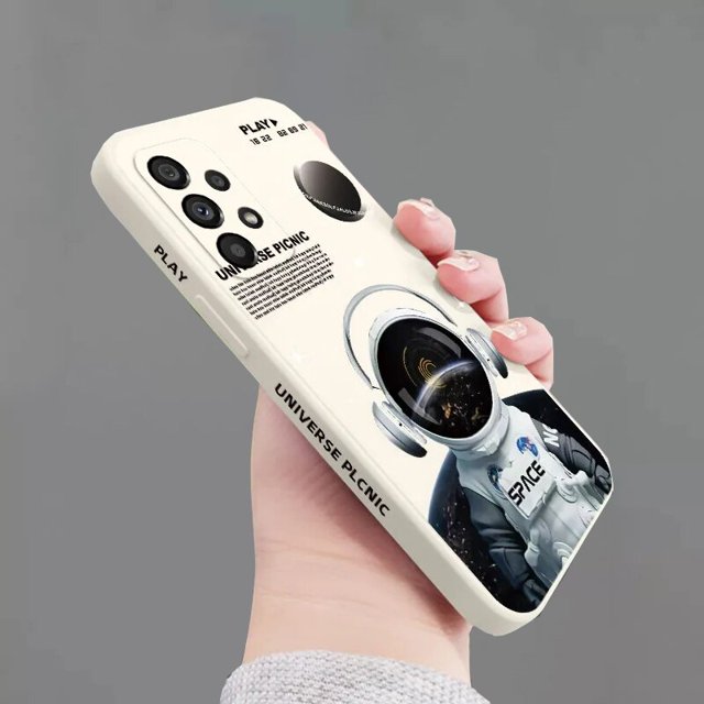 Funda de silicona cuadrada con dibujos de astronautas para Samsung Galaxy, carcasa suave mate para Samsung Galaxy A13, A23, A33, A53, A73, 5G, A32, A52, A52s, A72, A51, A71 Fivean unisex