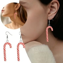 Candy Cane Christmas Earrings: Fun, Colorful Striped Rainbow Candy Drop Earrings, A Stylish Jewelry Gift for Women'S Christmas, New Year'S Party, Or Winter Holidays.