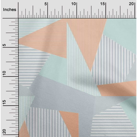 oneOone Cotton Cambric Orange Fabric Geometric Dress Material Fabric Print Fabric By The Yard 56 Inch Wide