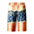 thumbnail image 5 of Ramiter Patriotic Shorts Men's Casual Shorts Cotton Elastic Waist Drawstring Shorts Lightweight Summer Beach Shorts Khaki,S, 5 of 5