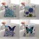 thumbnail image 1 of Funda de Almohada, Juego de 4-45 x 45 cm, Funda de cojín Cuadrada con Estampado de Flores de algodón y Lino para Cama, Coche, hogar, sofá, 1 of 5