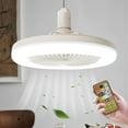 thumbnail image 1 of 30W LED Smart Fan Light, Enclosed Ceiling Fan with Remote Control, 3-Color Modes, 3-Level Wind, E26 Socket for Home, Living Room, Bedroom, 1 of 5