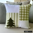 thumbnail image 4 of Funda de cojín navideño a cuadros, 40,6 x 40,6 cm, de algodón verde, con diseño rústico y rayas para sofá, sala de estar y dormitorio., 4 of 8