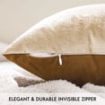thumbnail image 6 of Phantoscope Set of 2 Sparkling Velvet Throw Pillow Covers 20 x 20, Soft Gold Glitter Decorative Cushion Covers for Couch Bed Chair, Beige, 6 of 7