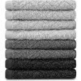 thumbnail image 6 of DecorRack 8 Pack Kitchen Dish Towels, 100% Cotton, 12 x 12 inch Dish Cloths, Gray (Pack of 8), 6 of 7
