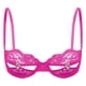 thumbnail image 3 of Sujetador sin forro con pezón abierto y diamantes de imitación brillantes para mujer, lencería transparente de encaje Floral, ropa interior con sujetador de media copa de realce, 3 of 5