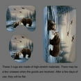 thumbnail image 4 of 4PCS Deer Shower Curtain Set, Country Mountain Pine Tree Foggy Woodland Elk Birds Wildlife Animals Hunting Lake Cabin Rustic Farmhouse Bathroom Decor, Non-Slip Bath Mat, Crescent Moon, 4 of 7