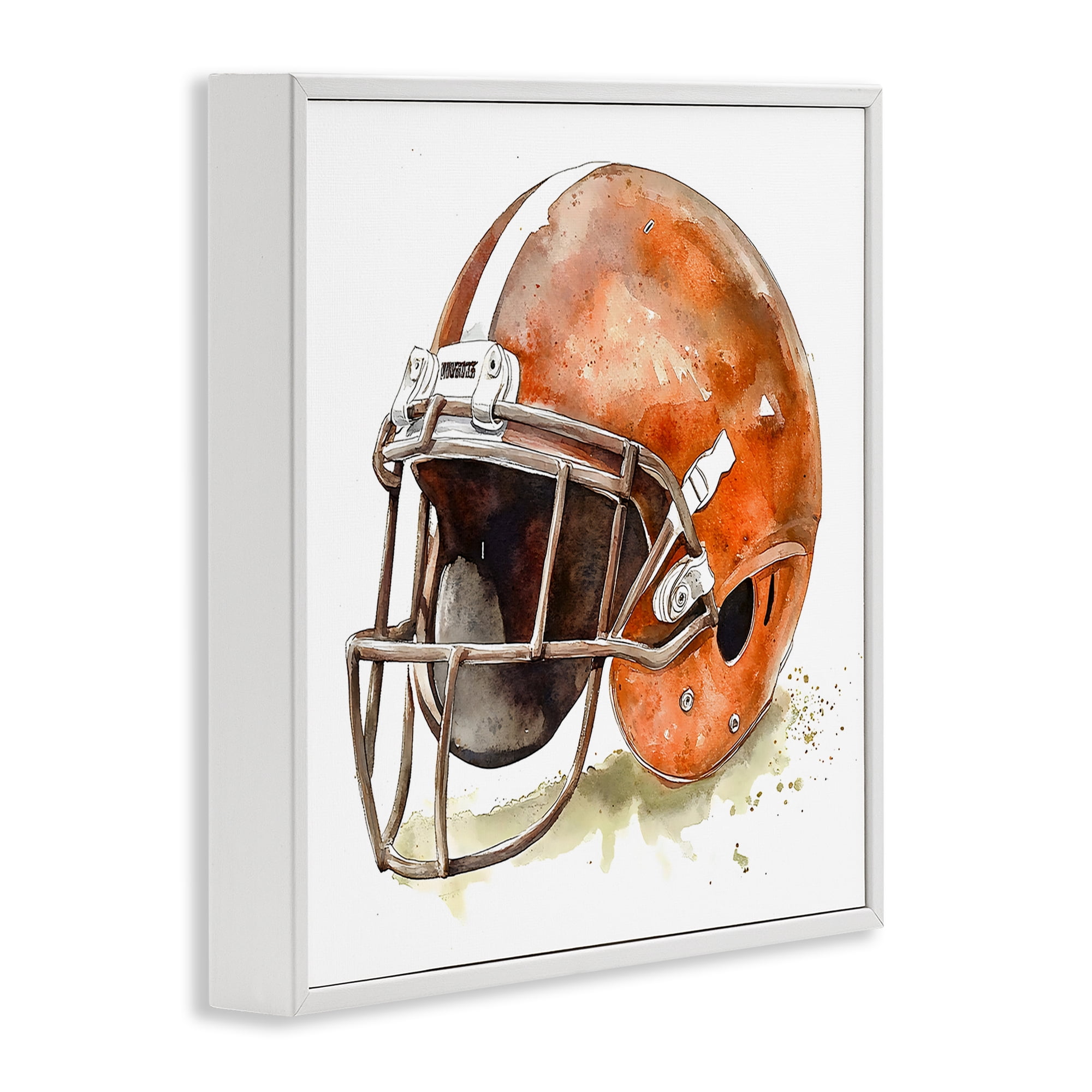 Stupell Industries Red Football Helmet White Framed Giclee Art, design by Creative Studio