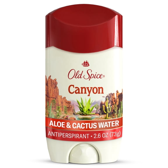 Old Spice Deodorant for Men, Antiperspirant, Canyon-Aloe Cactus Water, 24/7 Sweat Protection, 2.6 oz