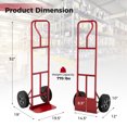 thumbnail image 3 of Costway Heavy Duty Hand Truck 660lbs Capacity Trolley Cart with  Foldable Nose Plate Red, 3 of 10