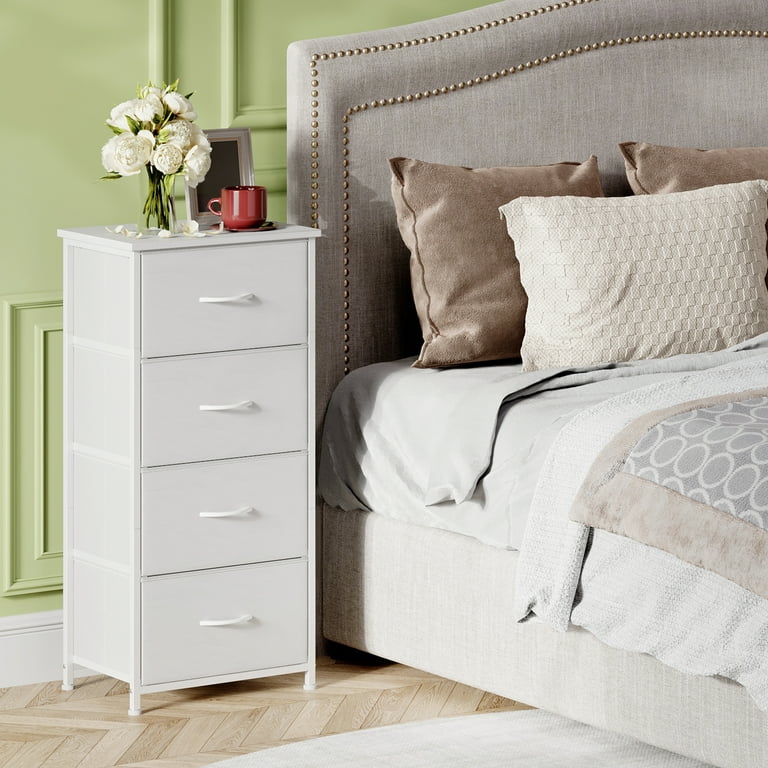 Eunos, 4 Drawer Dresser, White Leather, 36.6in Height Bedroom Storage -  Walmart.com