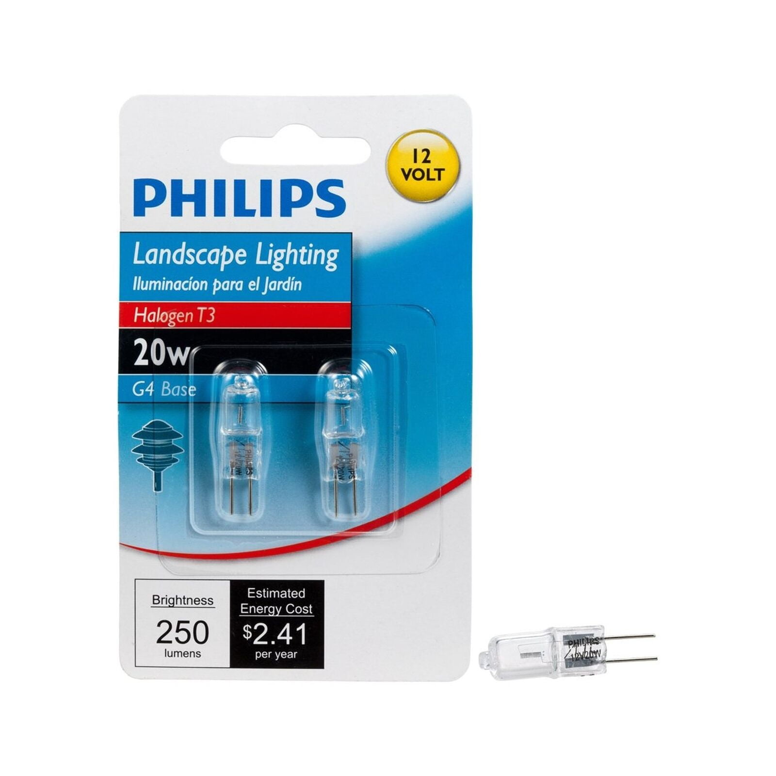 Philips 417204 Halogen Landscape Lighting T3 12-Volt Light Bulb: 3000