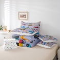 thumbnail image 5 of Manfei Tractor Excavator Bedding Comforter Set 7pcs, Cartoon Equipment Truck Queen Bedding Sets, Vehicle Car Theme Reversible Queen Sheet Sets, Lightweight Room Decor, 5 of 7