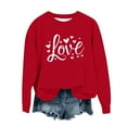 thumbnail image 3 of Sudadera sin capucha para niñas, cuello redondo, sudadera extragrande, estampado de San Valentín, manga larga, para niñas de 1 a 15 años, 3 of 8
