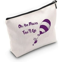 Oh The Places You'll Go Makeup Bag Graduation Gift Inspirational Gifts for Graduates Cosmetic Bags Makeup Travel Case