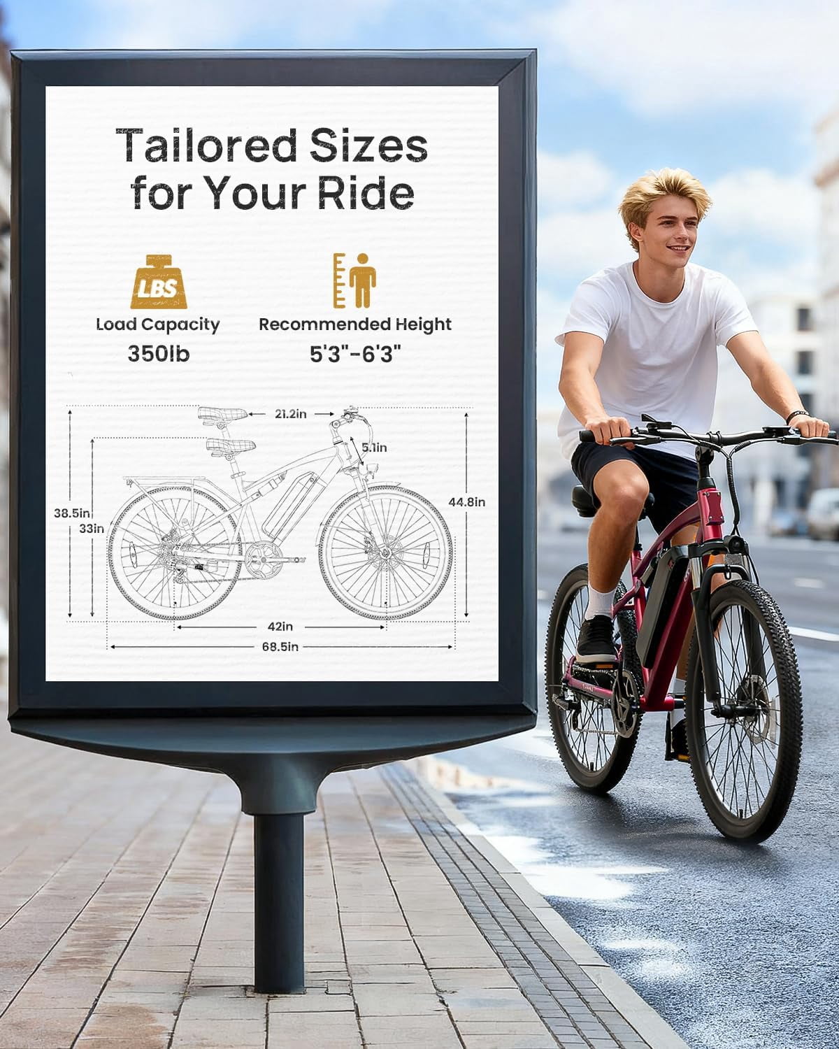 26" Electric Bikes for Adults 1000W Peak Motor up to 70 Miles Range 28 mph Max Speed Full Suspension Ebike 36V 13.5AH Removable Battery E-Mountain Bikes 7 Speed, Adjustable Handlebar, UL2849 by SGS
