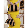 thumbnail image 5 of WANDF Clutch Purse for Women,Woven Evening Bags,Knit Striped Clutch Handbags,Dumpling Bag for Ladies (Khaki Black), 5 of 7
