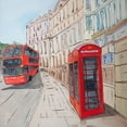 thumbnail image 2 of Atelier B Art Studio 20x20 White Modern Wood Framed Museum Art Print Titled - LONDON BUS AND TELEPHONE BOOTH, 2 of 4