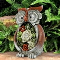 thumbnail image 6 of Garden Statue Owl Figurine - Resin Statue with Solar LED Lights for Patio Yard Art Decor, Lawn Ornaments, Indoor Outdoor Decorations, 6 of 15