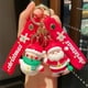 thumbnail image 2 of LLavero de adornos de Feliz Navidad para hombres y mujeres, lindo Papá Noel, alce, muñeco de nieve, llavero para amantes, regalos, bolsa de coche, joyería colgante, 2 of 4