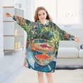 thumbnail image 5 of FORMRS Wearable Blanket Hoodie with Sleeves for Kids Cozy Flannel Sweatshirt, Art Goldfish Bowl, 5 of 7