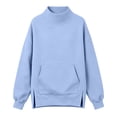 thumbnail image 3 of Basysin Sweatshirts For Women Side Slit Oversized Pullover Tops with Pocket | Long Sleeve Casual Sweatshirts Atheltic Workout Sweater Tops Fall Fashion, 3 of 4
