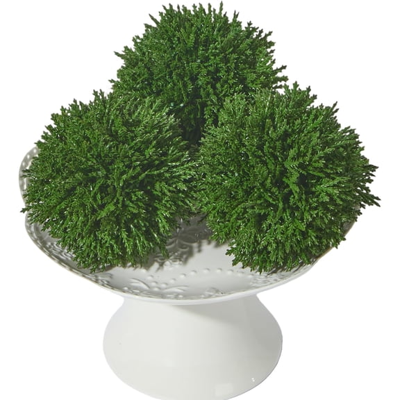 4 Inch Decorative Balls, Real Touch Cedar Topiary Ball Faux Greenery Boxwood Balls for Centerpiece Bowls Farmhouse Home Decor 3 Pcs