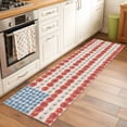 thumbnail image 2 of Independence Day 2'x6' Runner Rugs for Hallway Kitchen Bedside Non Slip Washable, American Flag Red Blue White Flowers Entryway Rug Runners with Rubber Backing, Long Carpet Runner for Laundry Room, 2 of 8