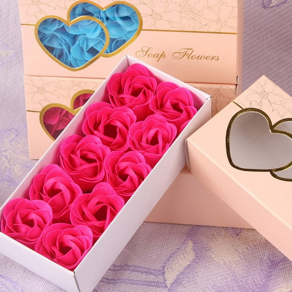 Floral Scented Bath Soap Rose Flower Petals Plant Essential Oil Colorful Rose Soap Petals in Gift Box Gifts Set for Anniversary, Birthday, Wedding, Valentine’s Day, Mother’s Day